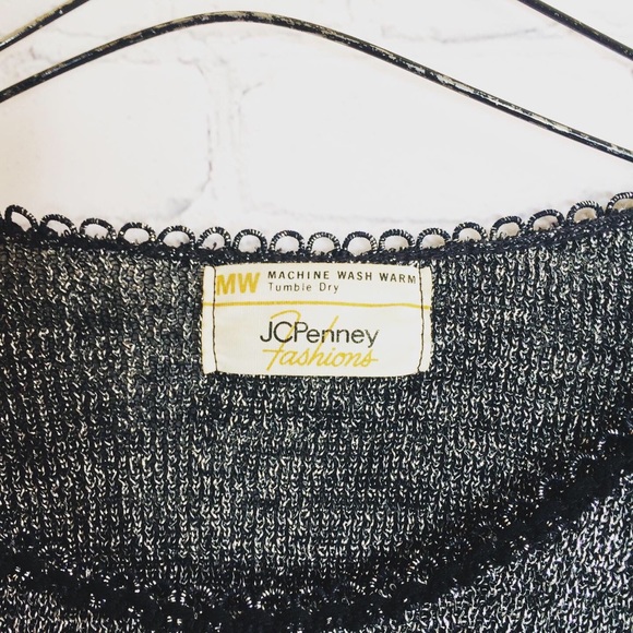 90’s JC Penny fashion sliver stretchy top - Picture 3 of 5